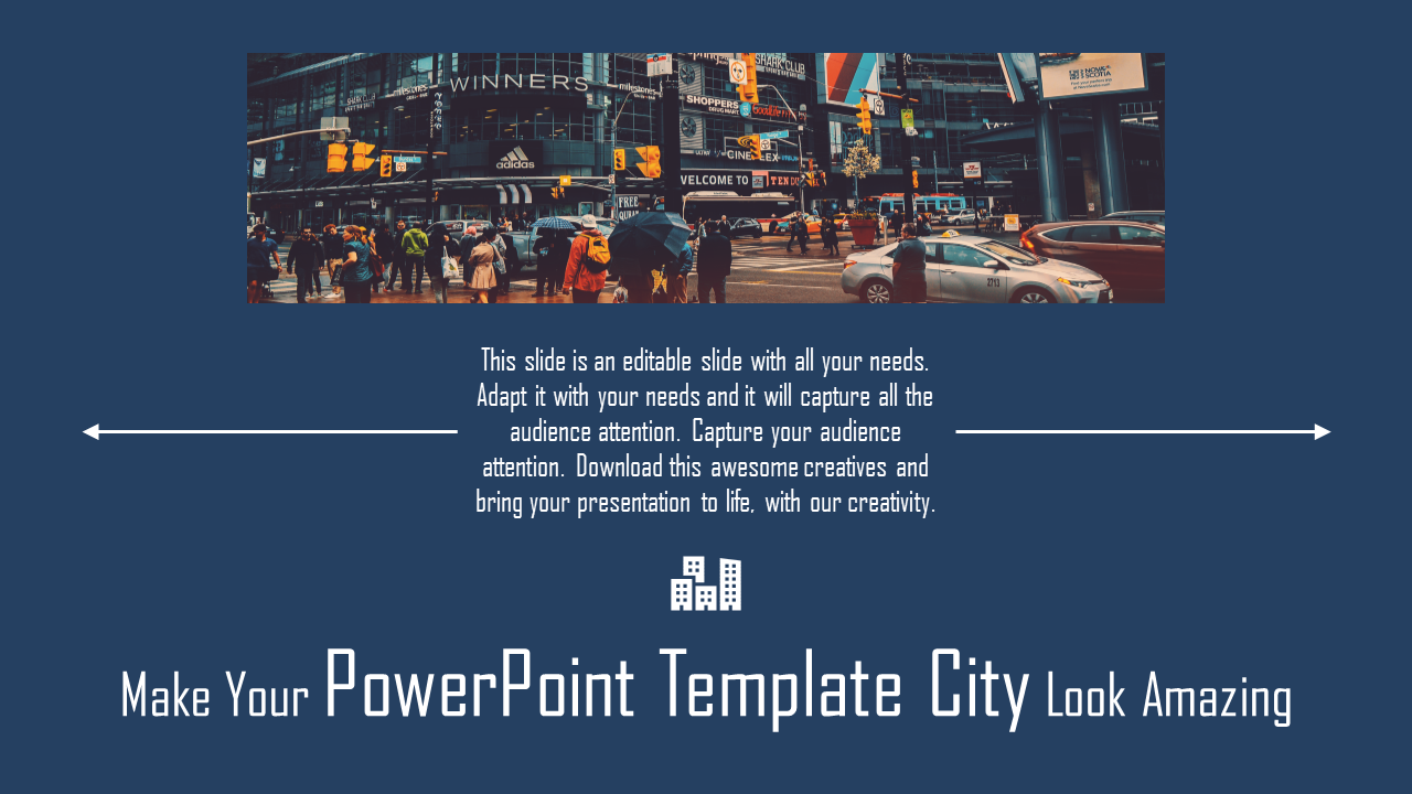 Creative PowerPoint Template City With Blue Background